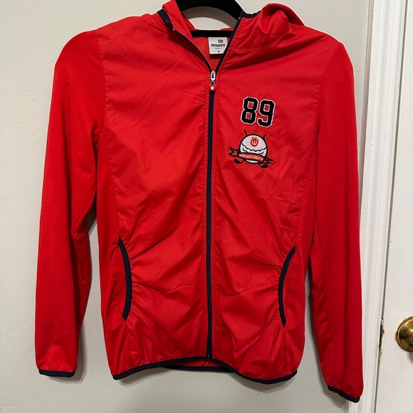 Red Varsity Jacket with Embroidered Patch - Picture 1 of 4